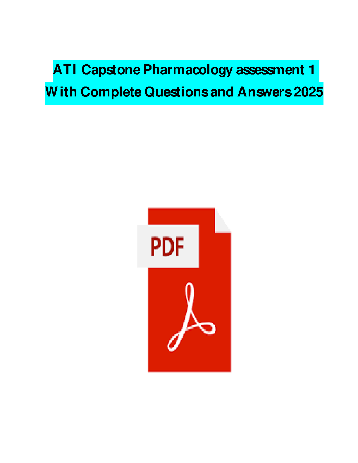 ATI Capstone Pharm Assessment 1 Qs & As 2026/27 IMG-1