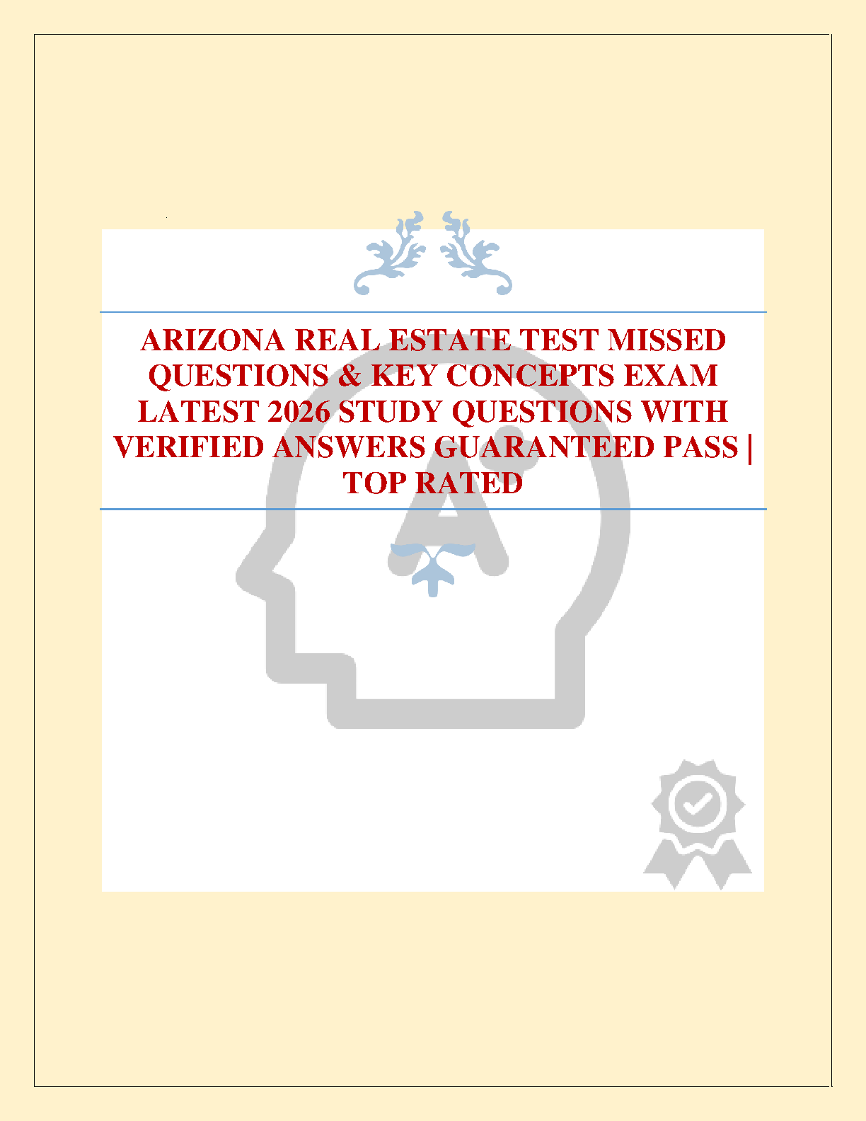 Arizona Real Estate Exam 2026 Test Bank & Study Guide IMG-1