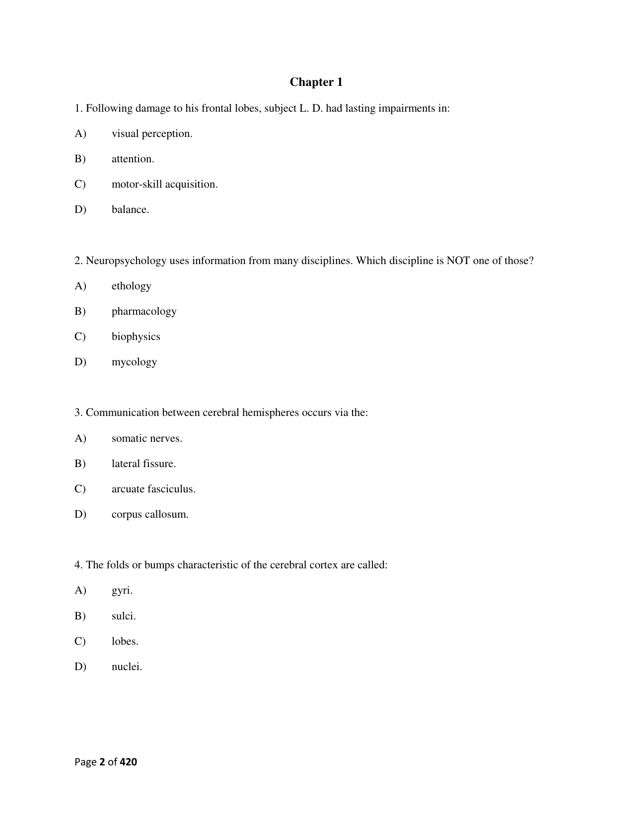Fundamentals of Human Neuropsychology 8th Edition TEST BANK