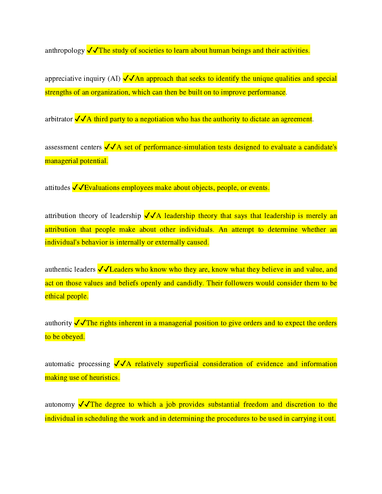 WGU C715 Organisational Behaviour Q&A Study Guide