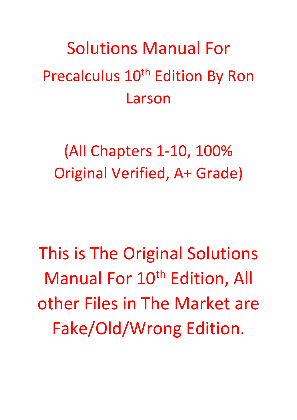 Precalculus, 10th Edition