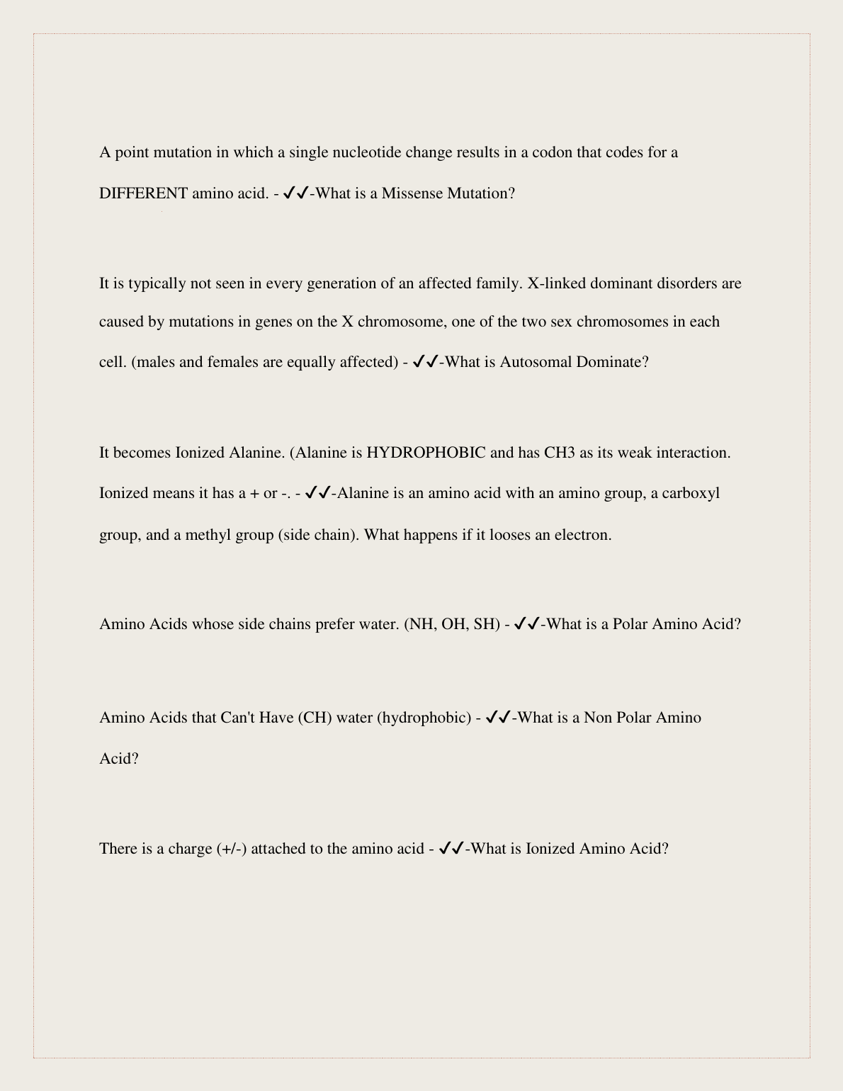 WGU Biochem OA Review Questions and Answers