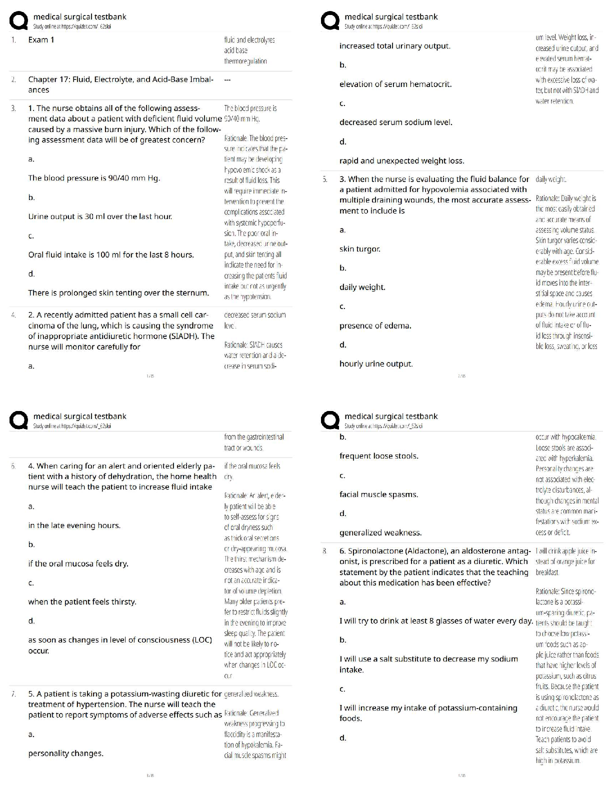 Lewis Med Surg Test Bank Ch 17 2026/27 NCLEX Practice IMG-1