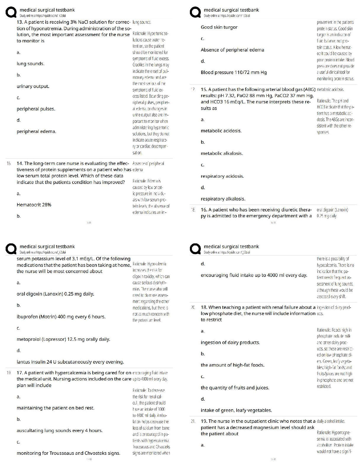 Lewis Med Surg Test Bank Ch 17 2026/27 NCLEX Practice IMG-3