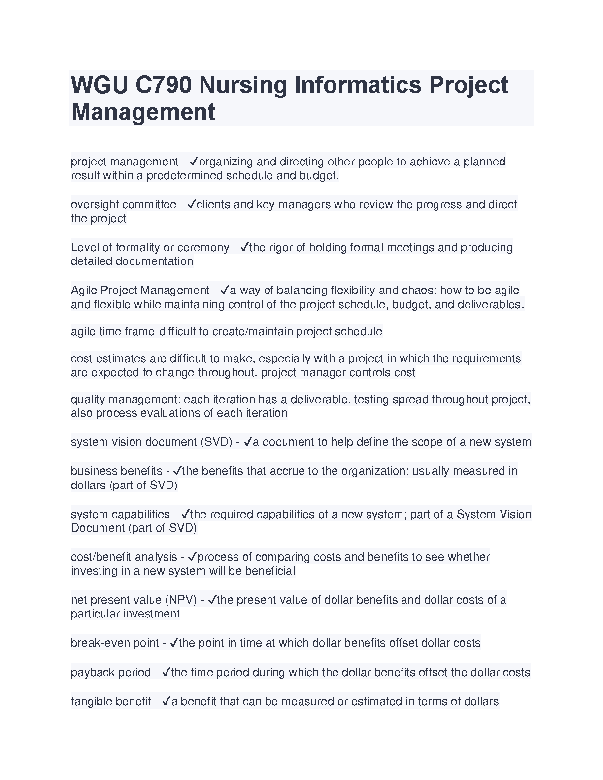 WGU C790 Nursing Informatics PM Study Guide 2024-25 IMG-1
