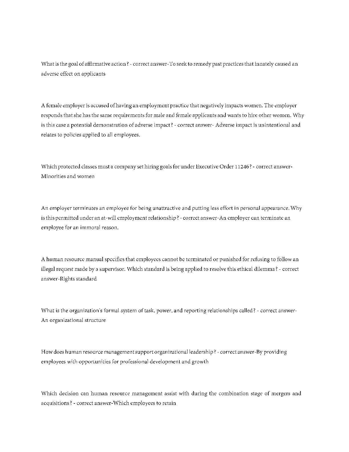 WGU C202 Managing Human Capital Exam Qs & A's 2024-2025