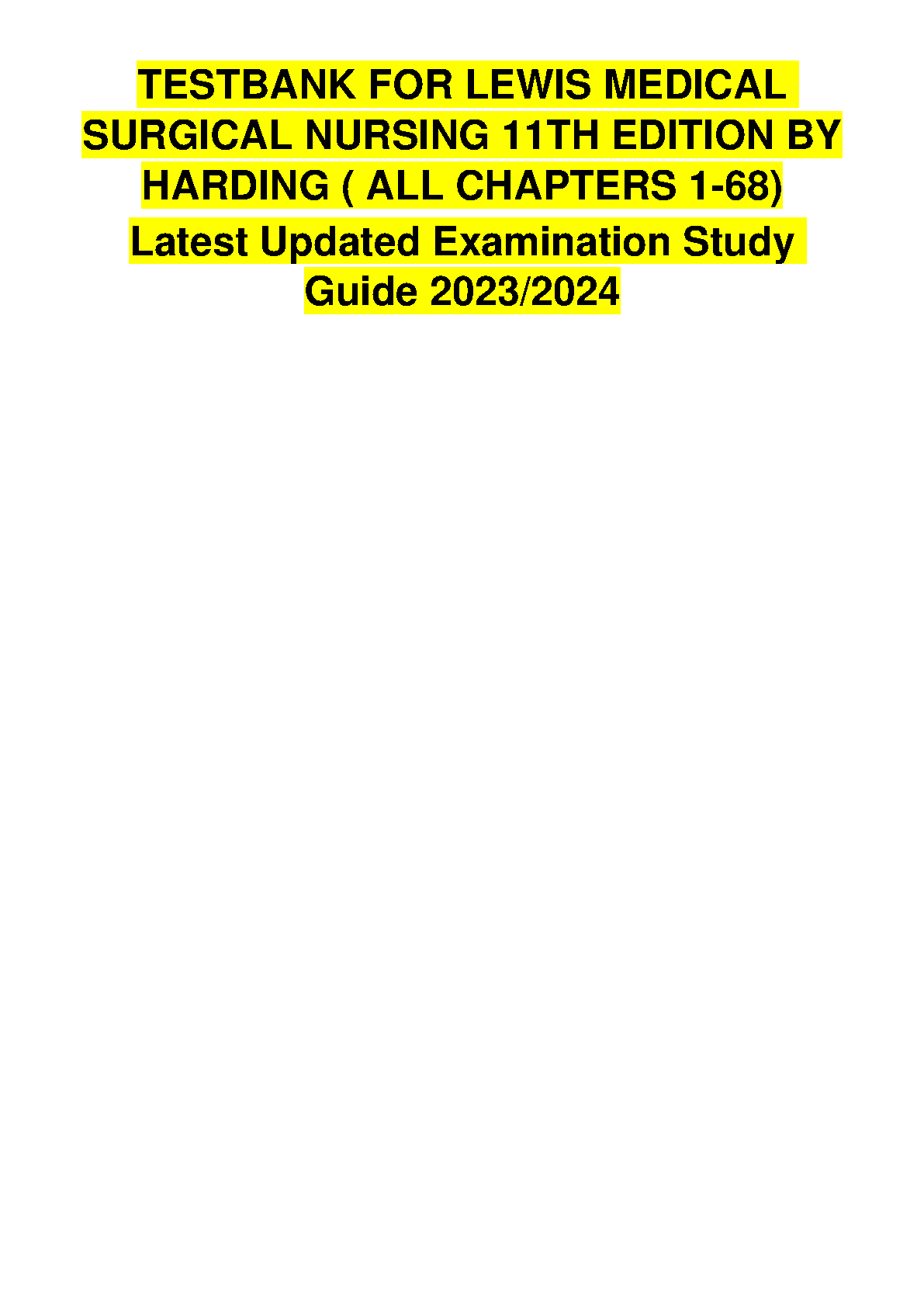 Lewis Med Surg Nursing 11e Test Bank 2026/27 IMG-1