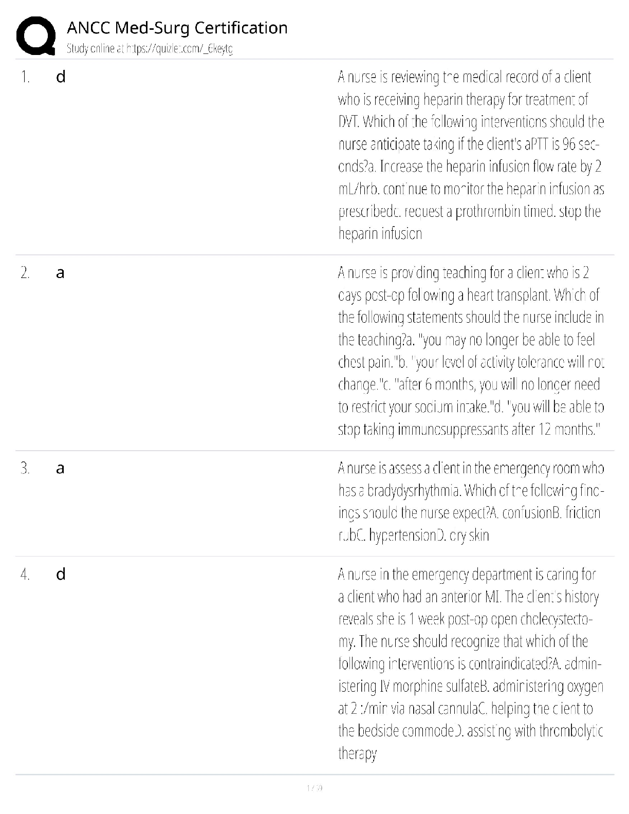 ANCC Med Surg Certified Nurse Exam Practice Bank 2026/27