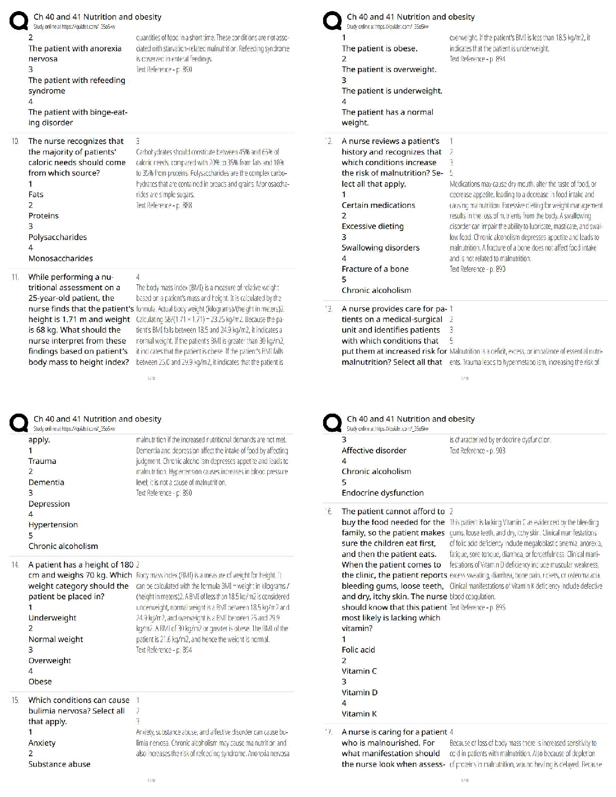 Test Bank Lewis Med Surg Ch 40-41 Nutrition Obesity 2026/27