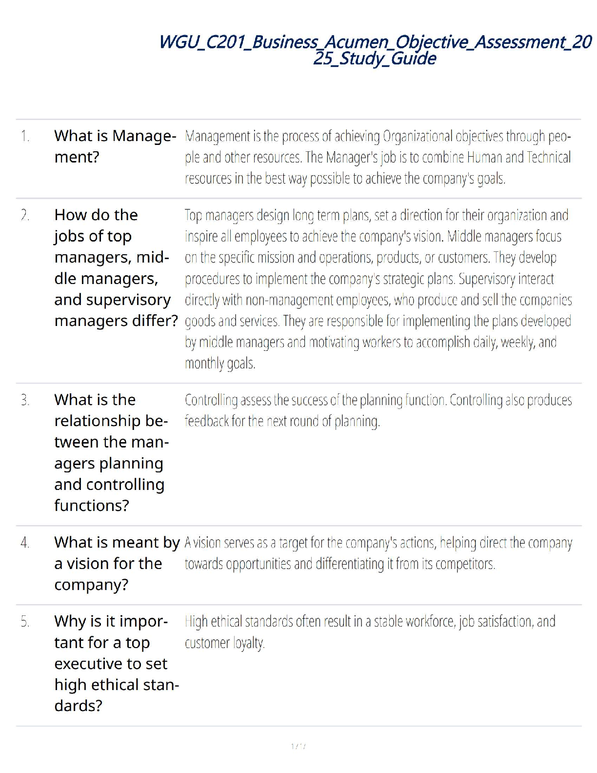 WGU C201 Business Acumen Study Guide 2025 IMG-1