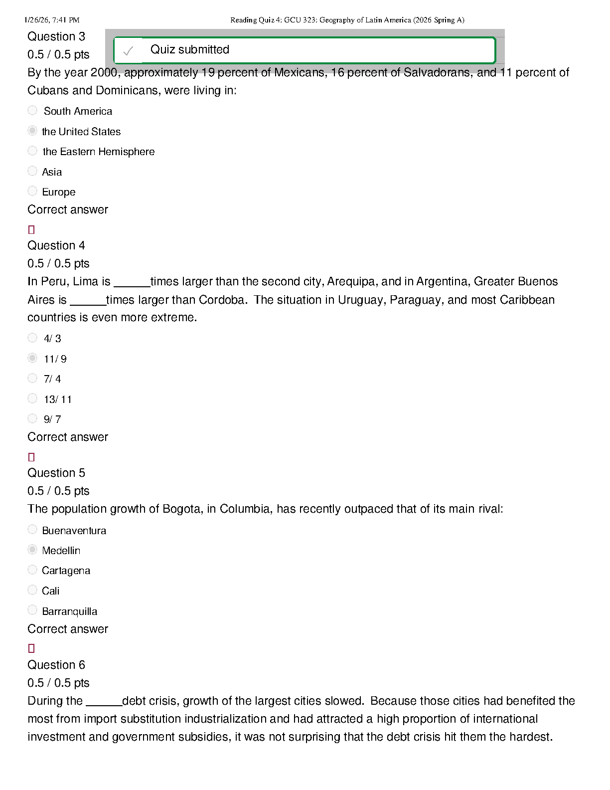 GCU 323 Geography of Latin America Study Guide 2025/2027 Edition
