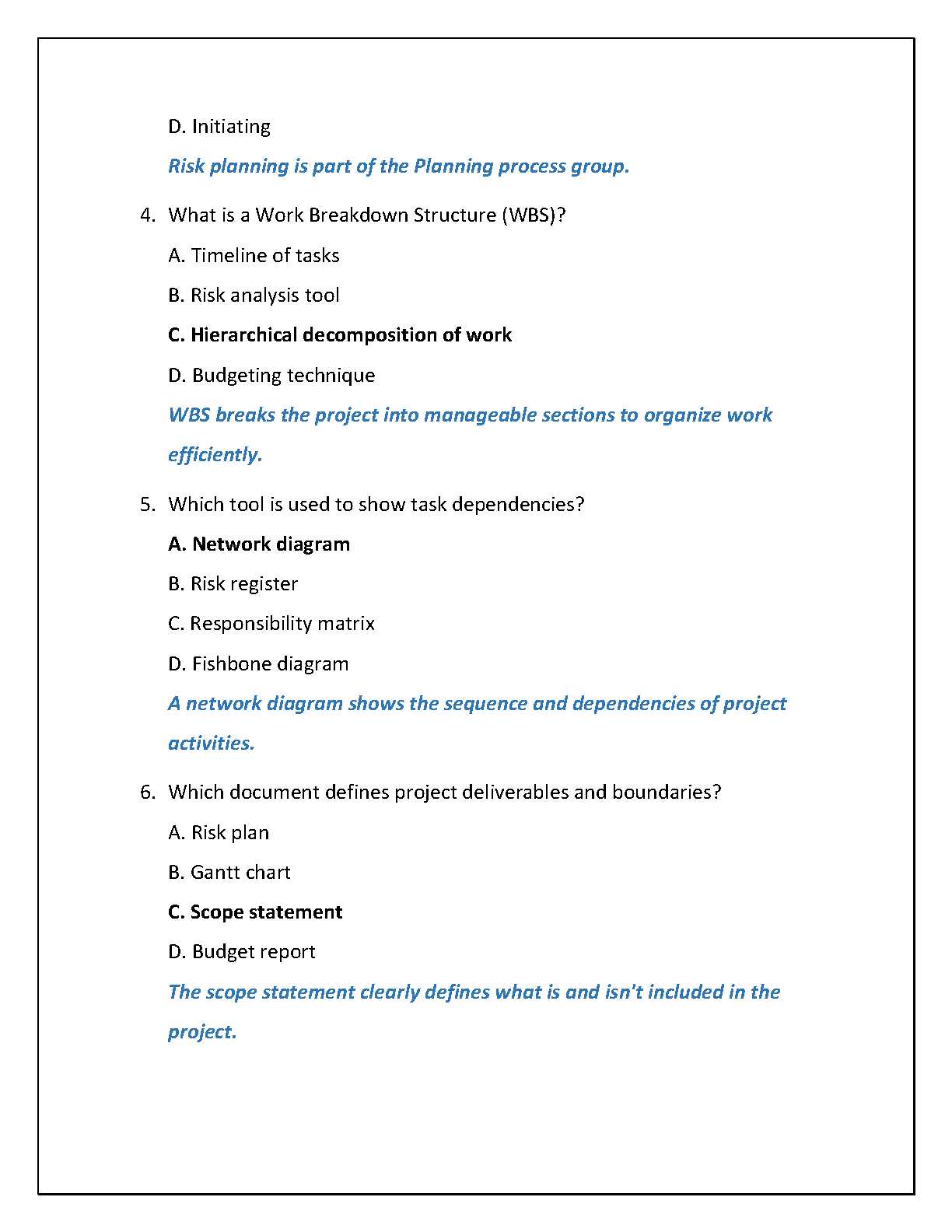 WGU C783 Project Management Q&A Guide 2025 Edition Verified