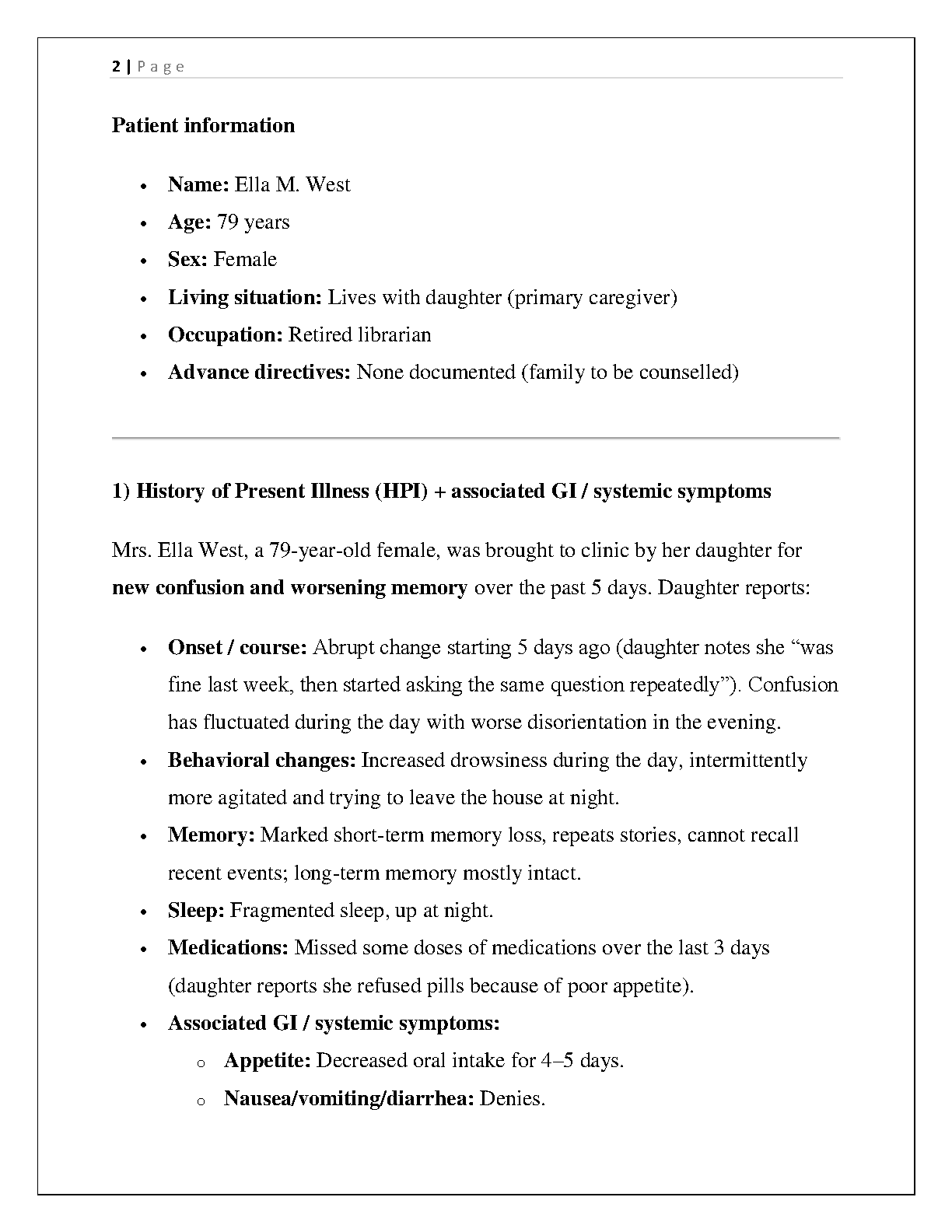 NR 601 Ella West iHuman Case Study and SOAP Note Guide