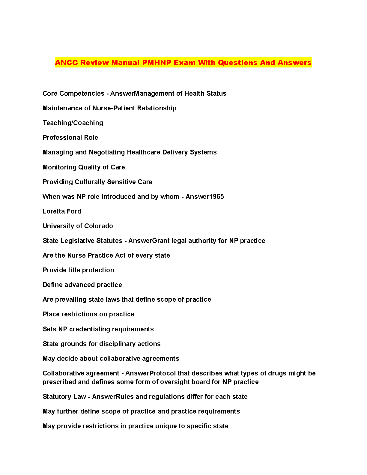 PMHNP ANCC Review Manual 2026/27 Practice Q&A IMG-1