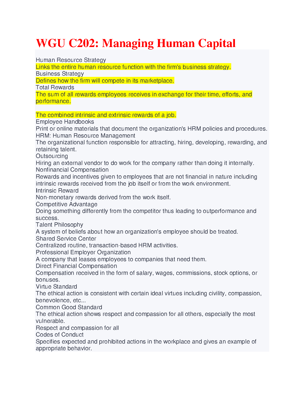 WGU C202 Managing Human Capital Study Guide & Exam Tips IMG-1