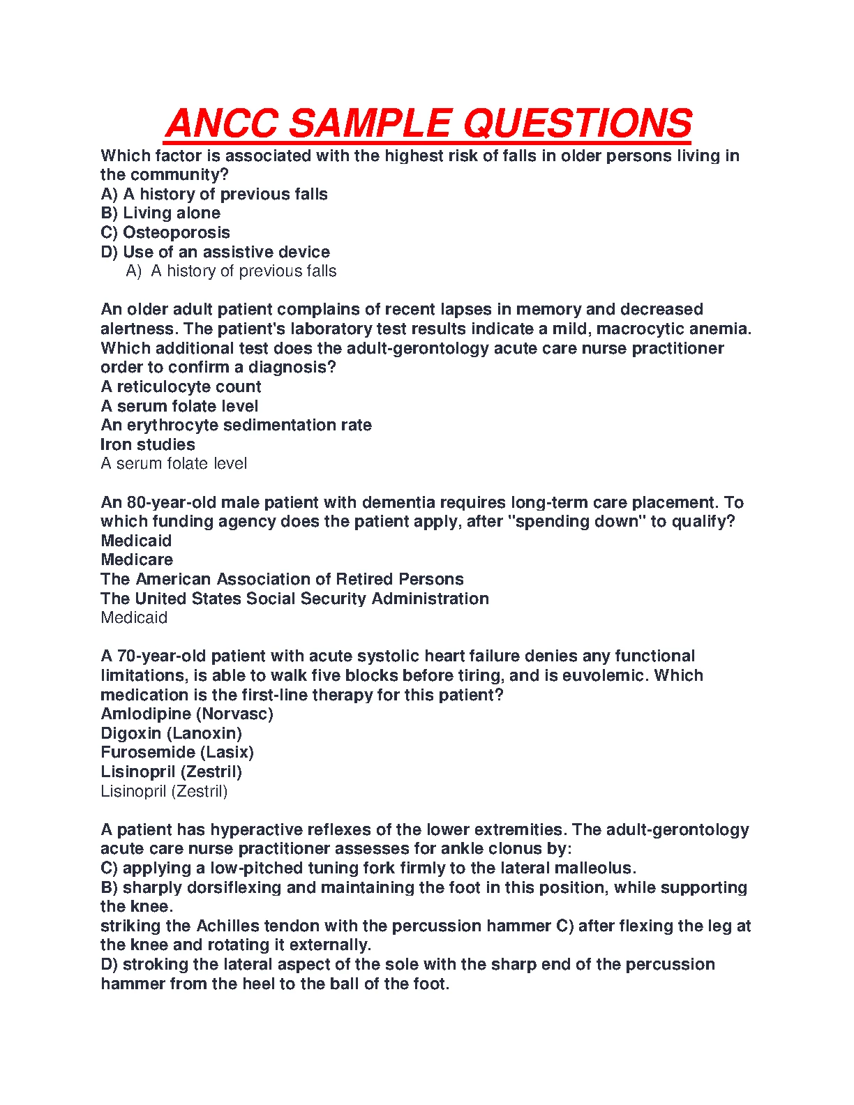 ANCC Practice Exam Questions and Answers Guide IMG-1