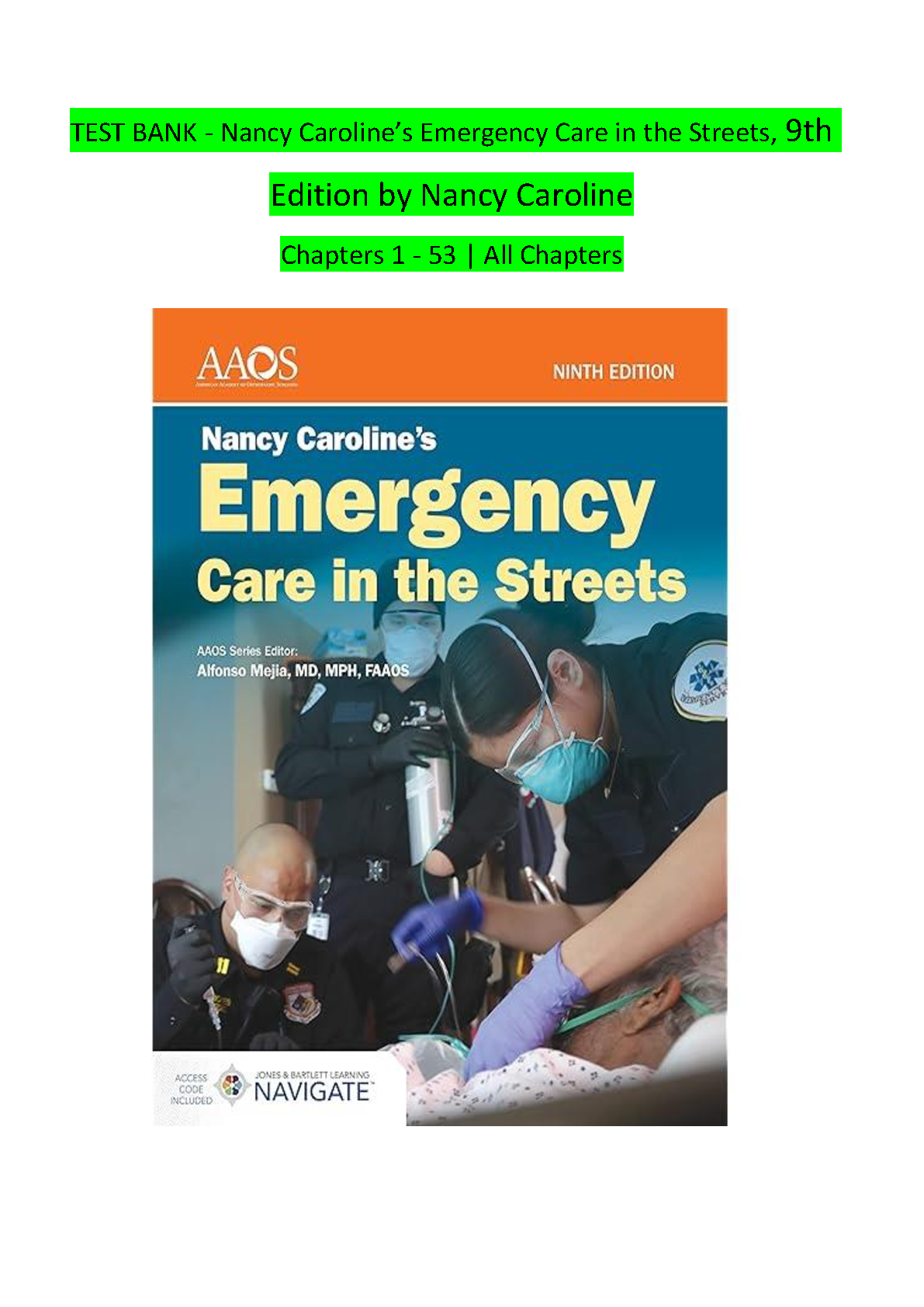 Nancy Caroline’s Emergency Care in the Streets, 9th Edition IMG-1