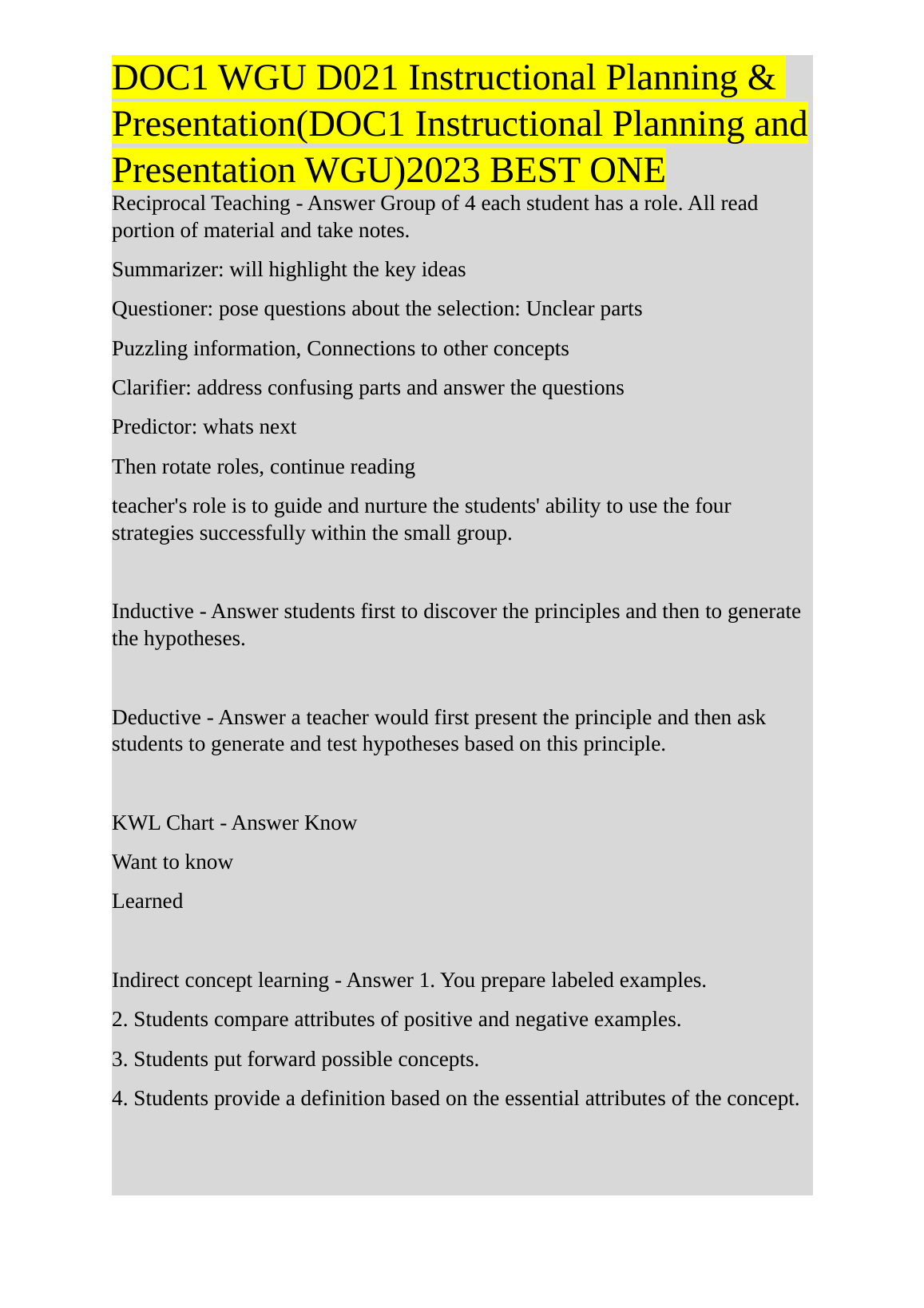 WGU C214 Study Guide: Master D021 Instructional Planning & Presentation IMG-3