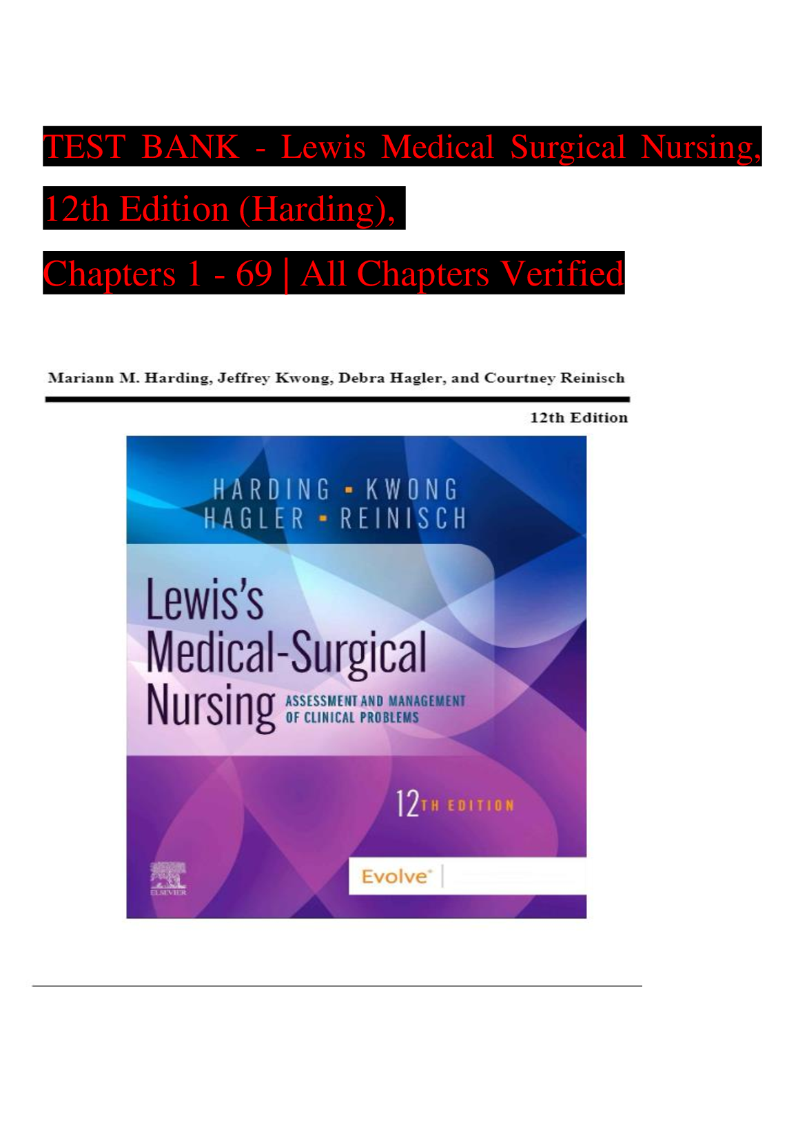Medical-Surgical Nursing 12e Test Bank Lewis Chapter Wise Qs A