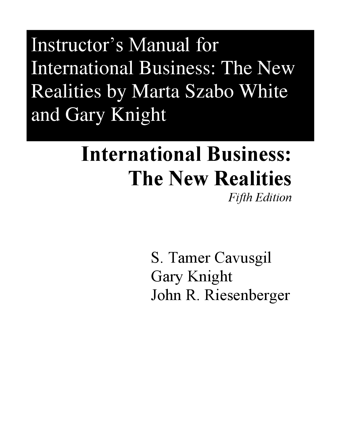 International Business 5th Edition Global Edition Solution M