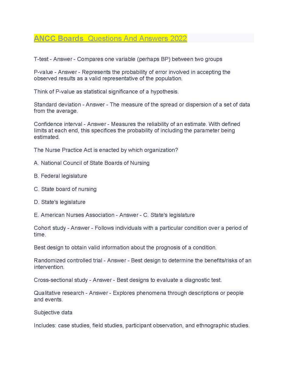 ANCC Board Exam Questions And Answers 2026/27 Study Guide IMG-1