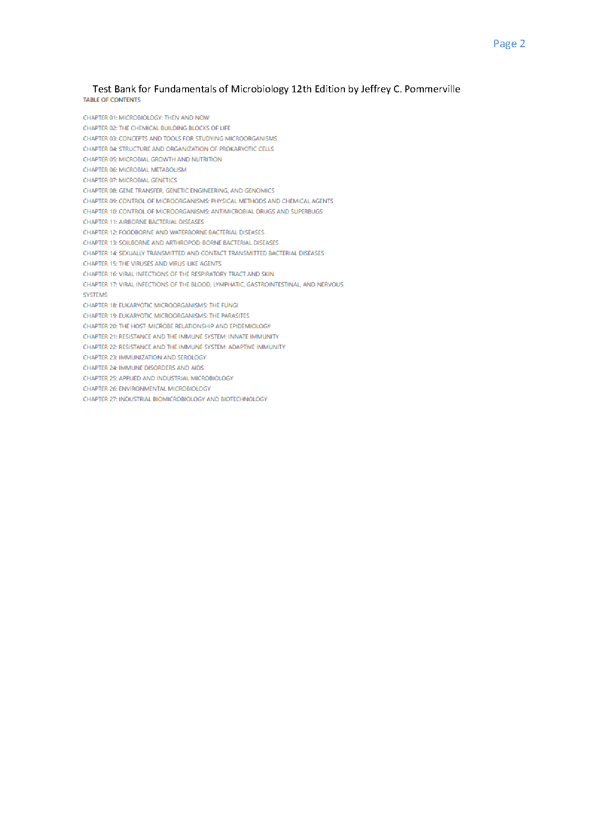 Fundamentals of Microbiology 12th Edition TEST BANK