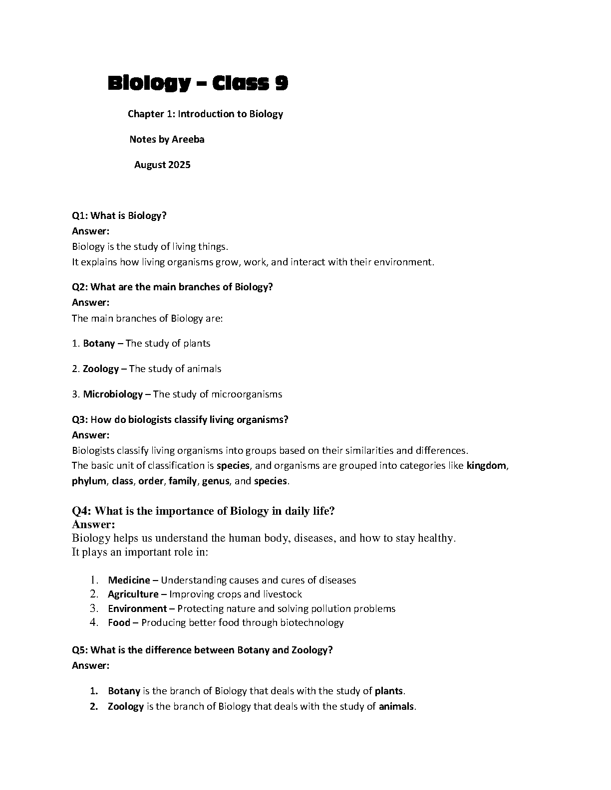 NCERT Class 9 Bio Ch 1 Notes 2026/27 | Intro Study Guide IMG-1