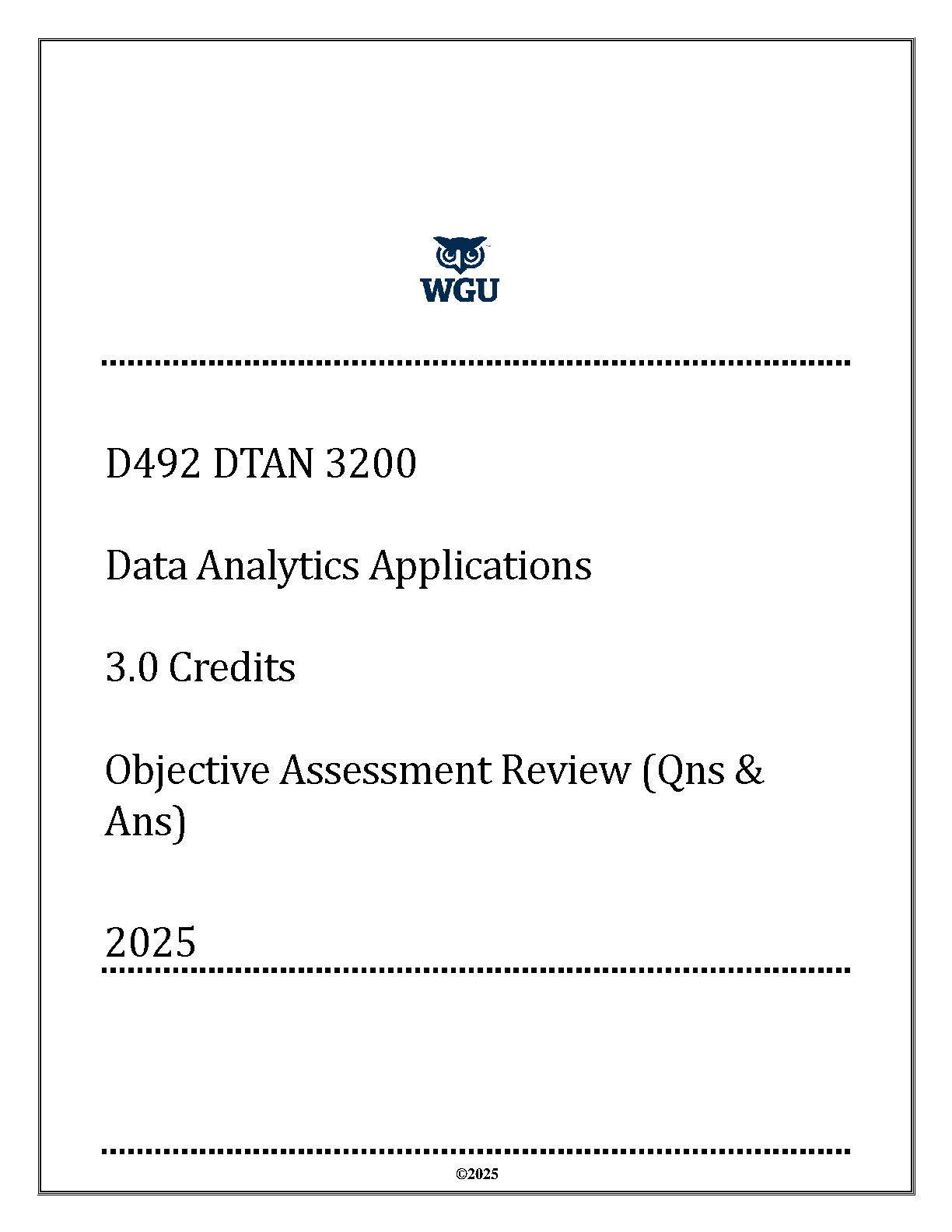 WGU DTAN 3200 Data Analytics Exam Prep 2025 IMG-1