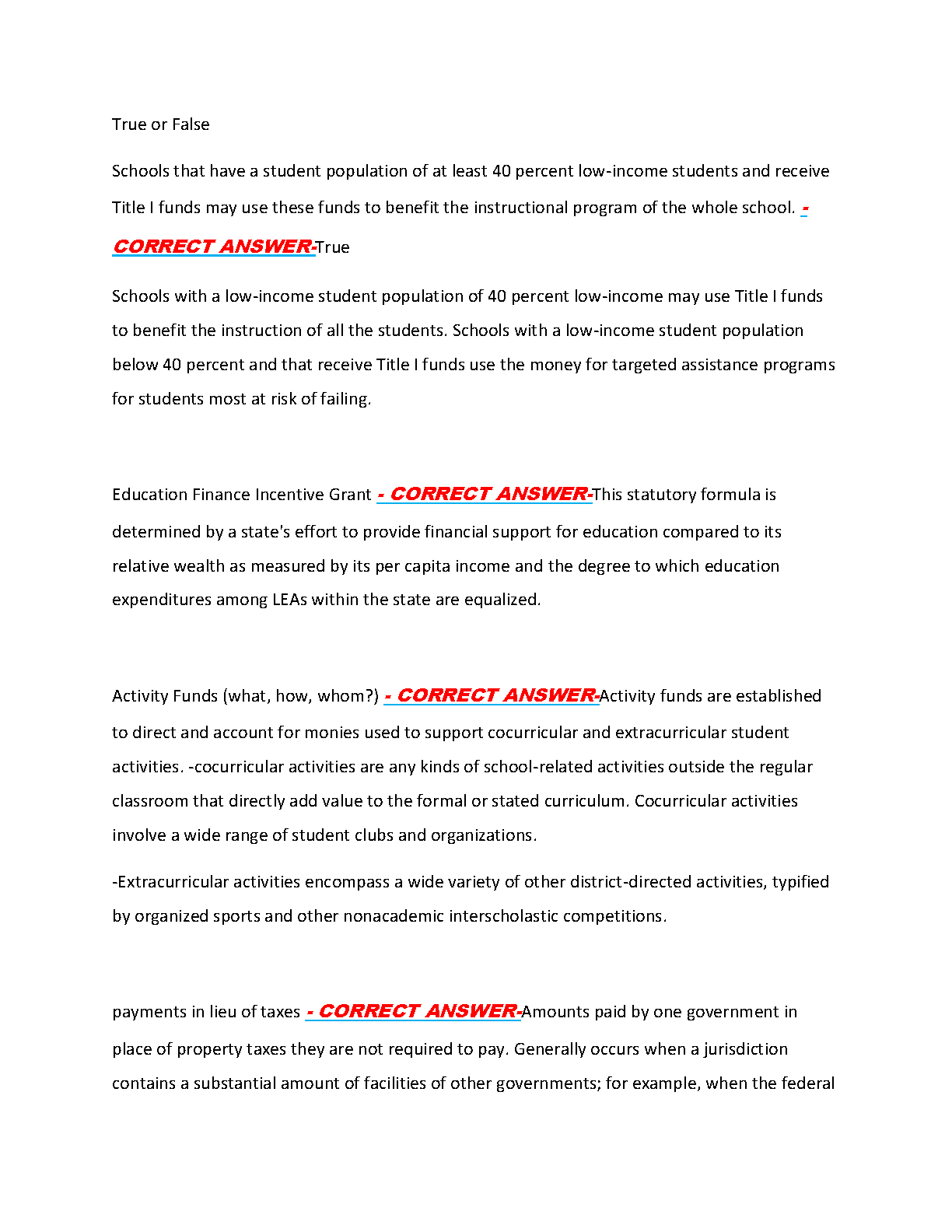 WGU D023 School Financial Leadership Study Guide 2025