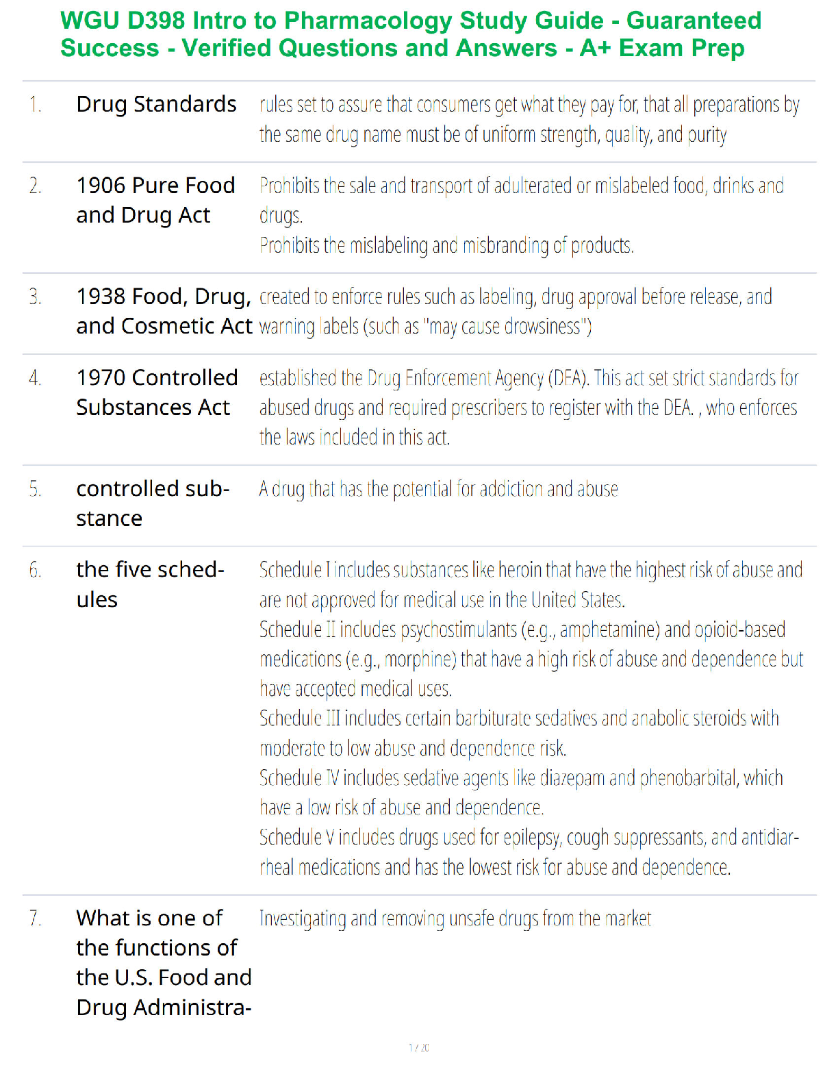 WGU D398 Pharmacology Study Guide 2026 IMG-1