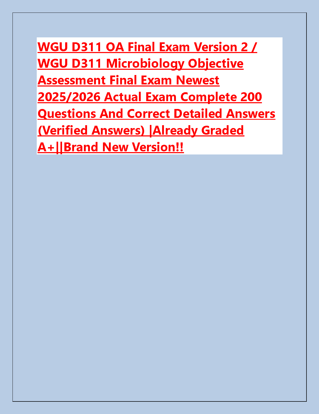 WGU D311 Microbiology Objective Assessment Prep IMG-1