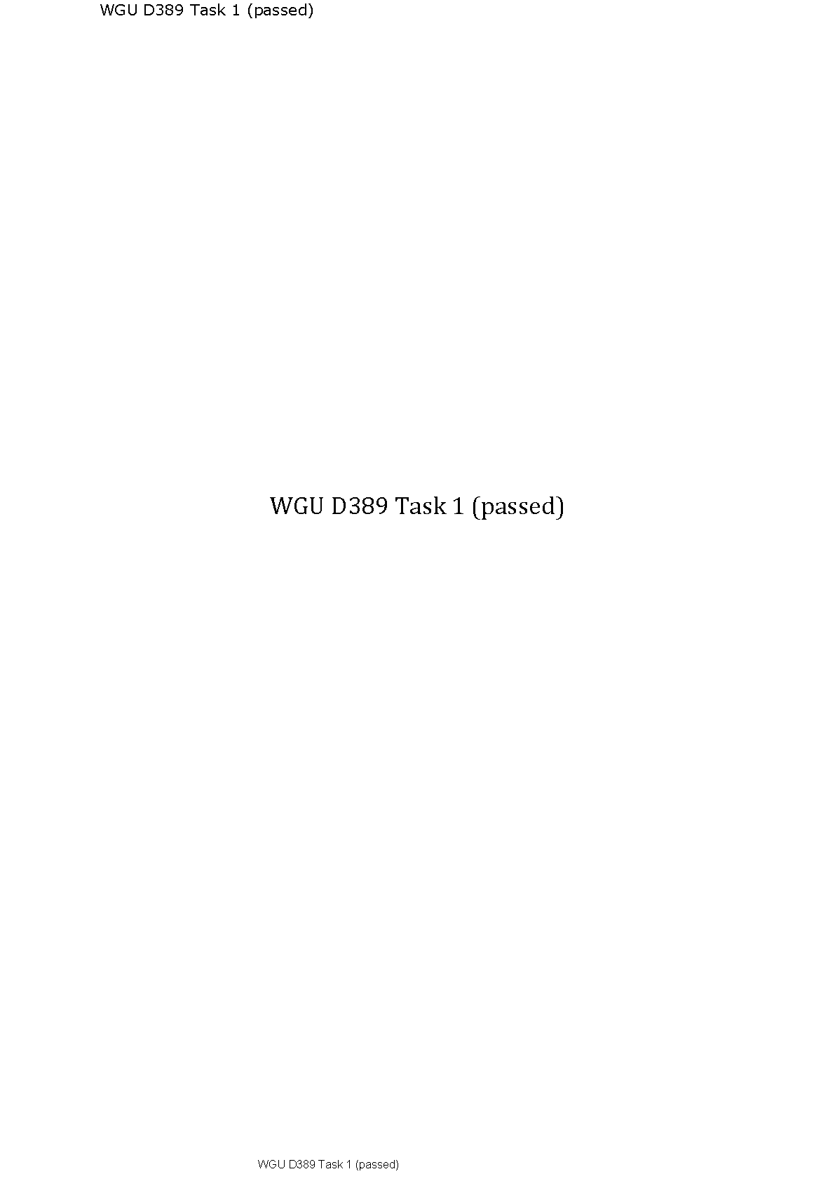 WGU D389 Task 1 Study Guide | Passed Submission Example