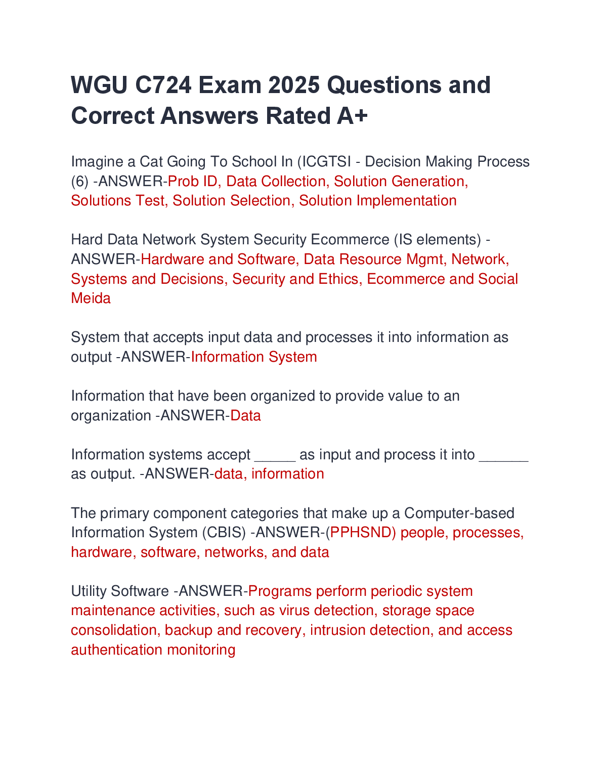 WGU C724 Exam 2025 Q&A Guide Rated A+