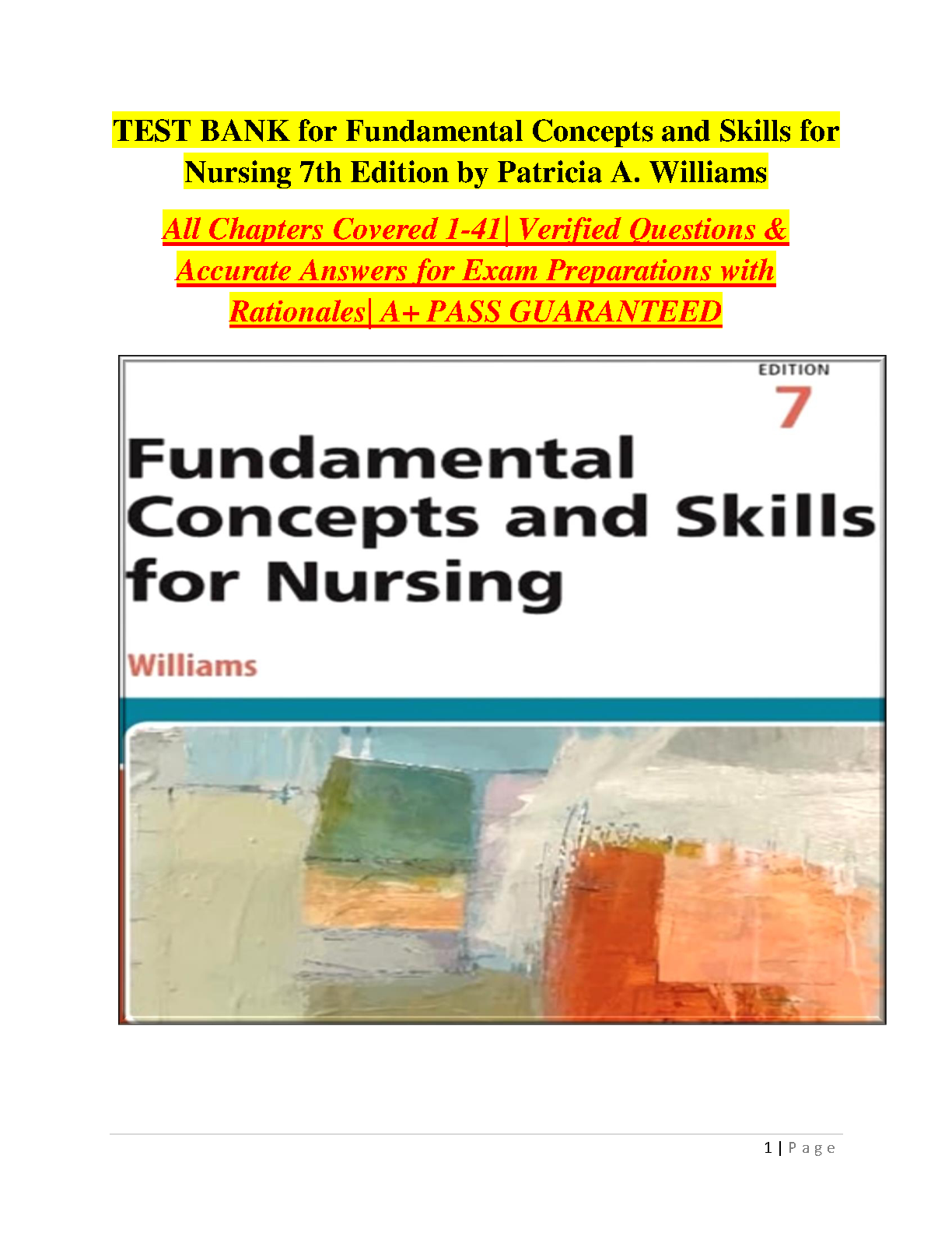 Fundamental Nursing Test Bank 2026/2027 | 41 Chapters