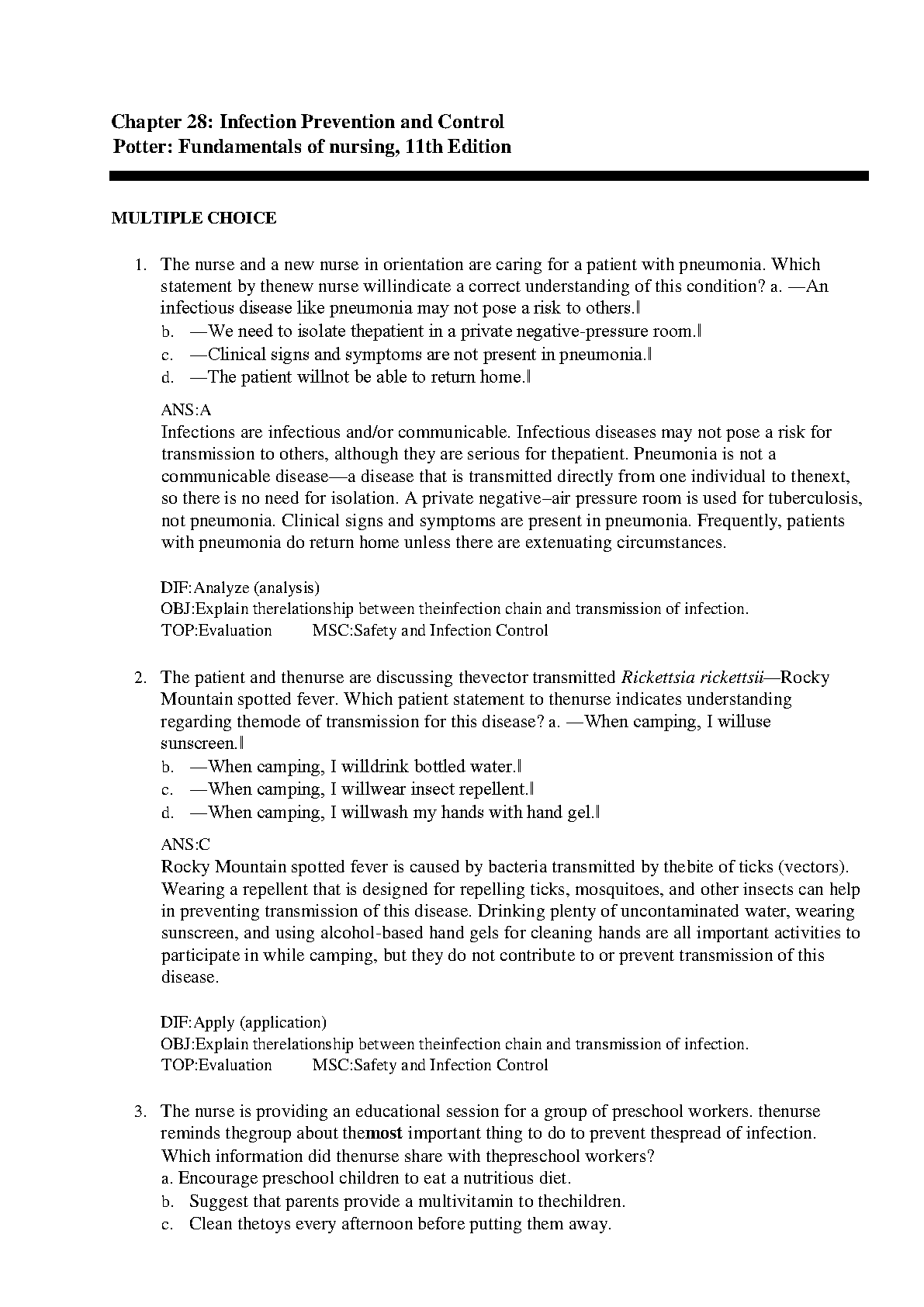 Fundamentals of Nursing 11th Edition TEST BANK IMG-1