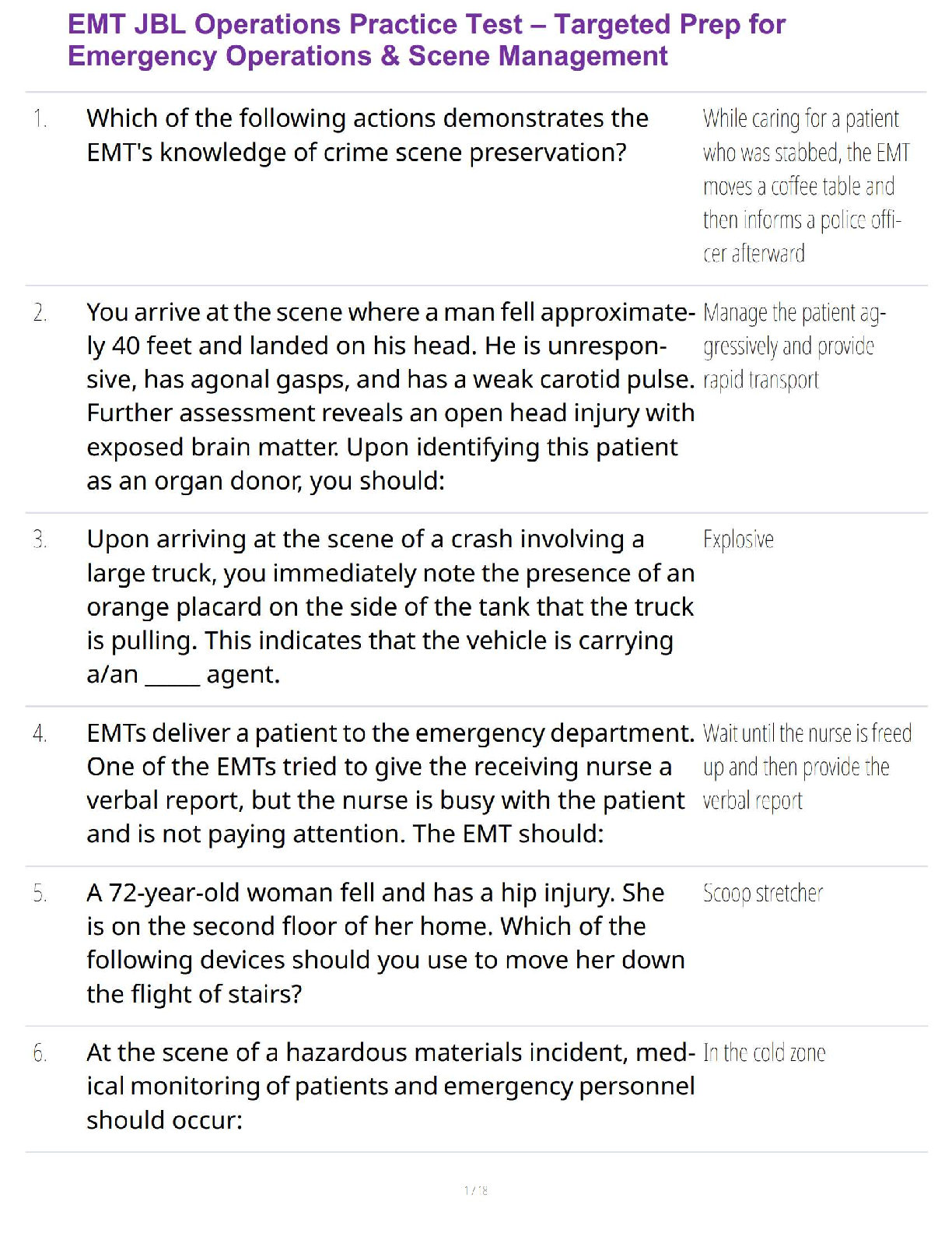 EMT Test Bank: Emergency Care Transport 12th Ed 2026/27 IMG-1