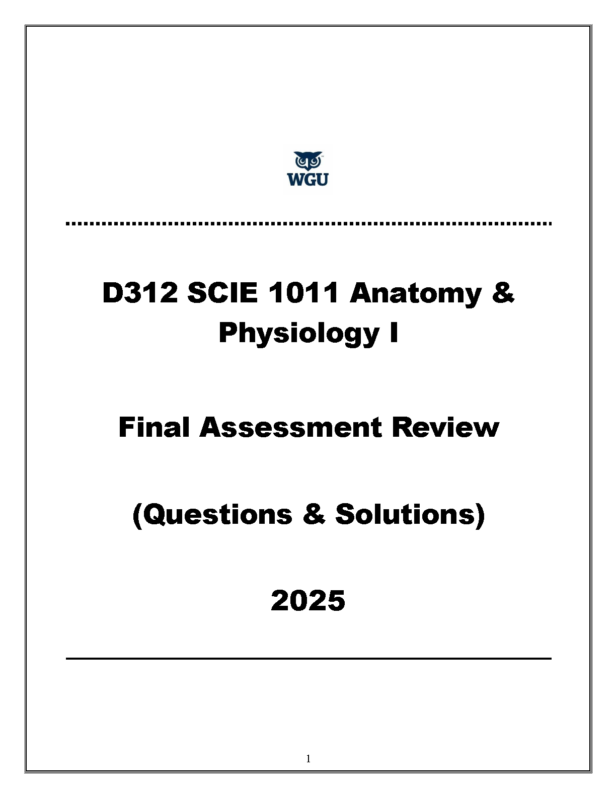 WGU D312 A&P I 2025 Exam Review Questions Answers IMG-1