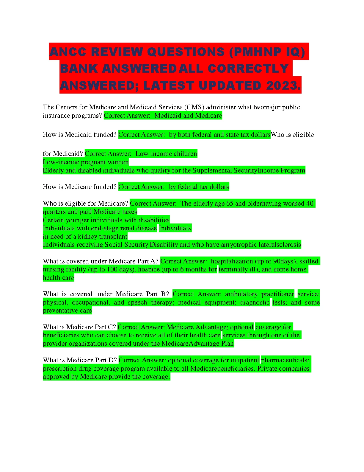 PMHNP ANCC Review Question Bank 2026/2027 IMG-1