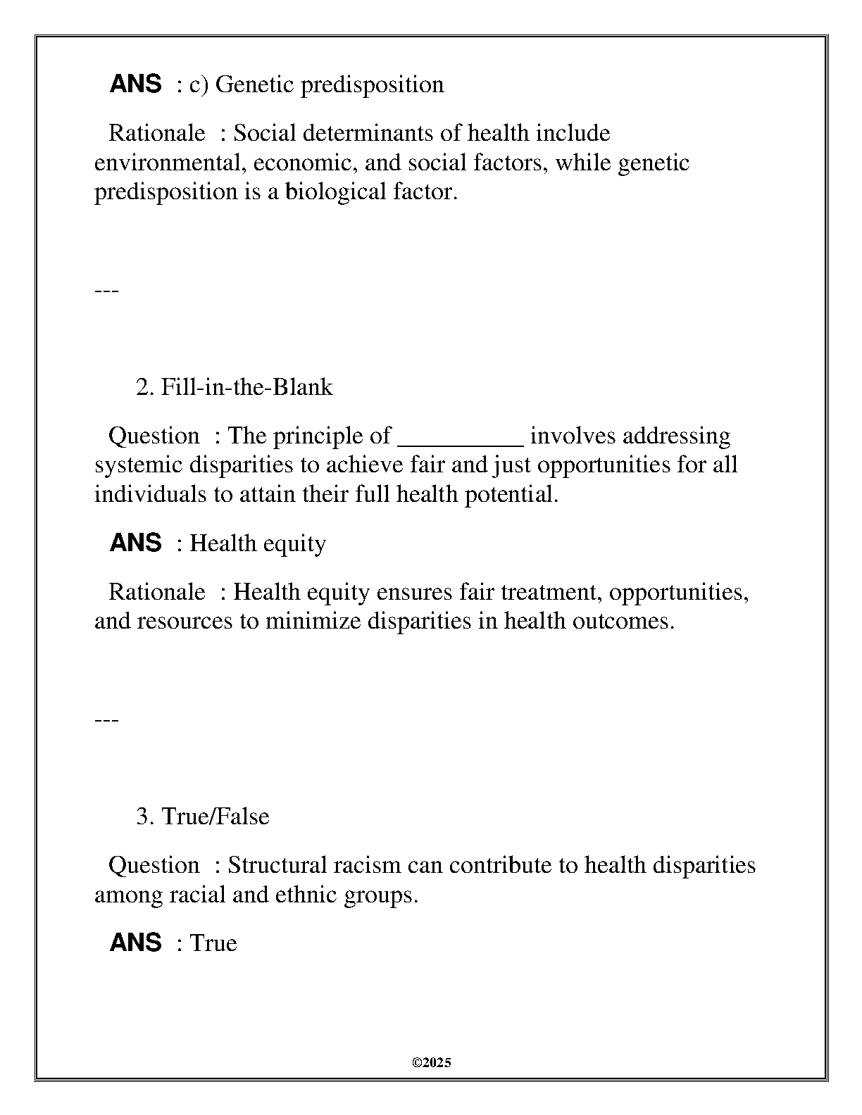WGU HLTH 3540 Health Equity Study Guide 2024-25