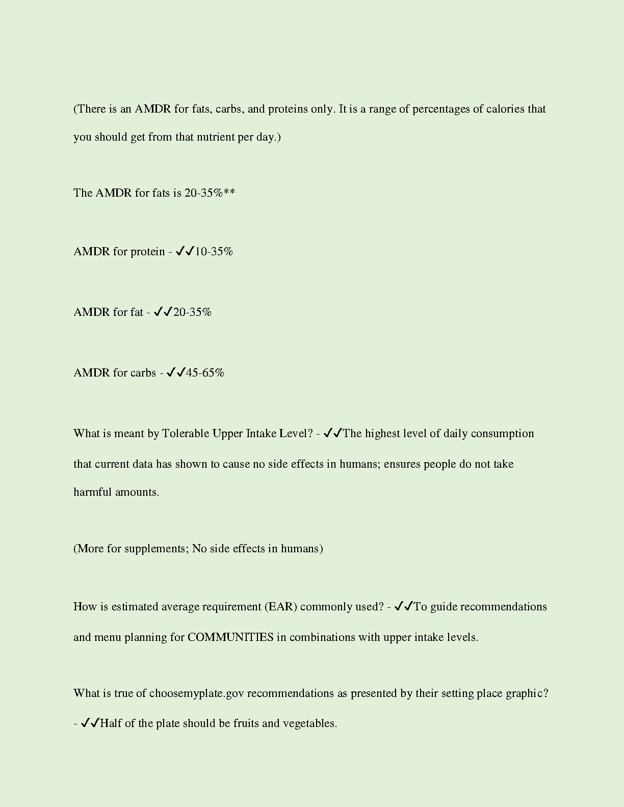 WGU C787 Nutrition Review: Exam Questions & Notes 2024