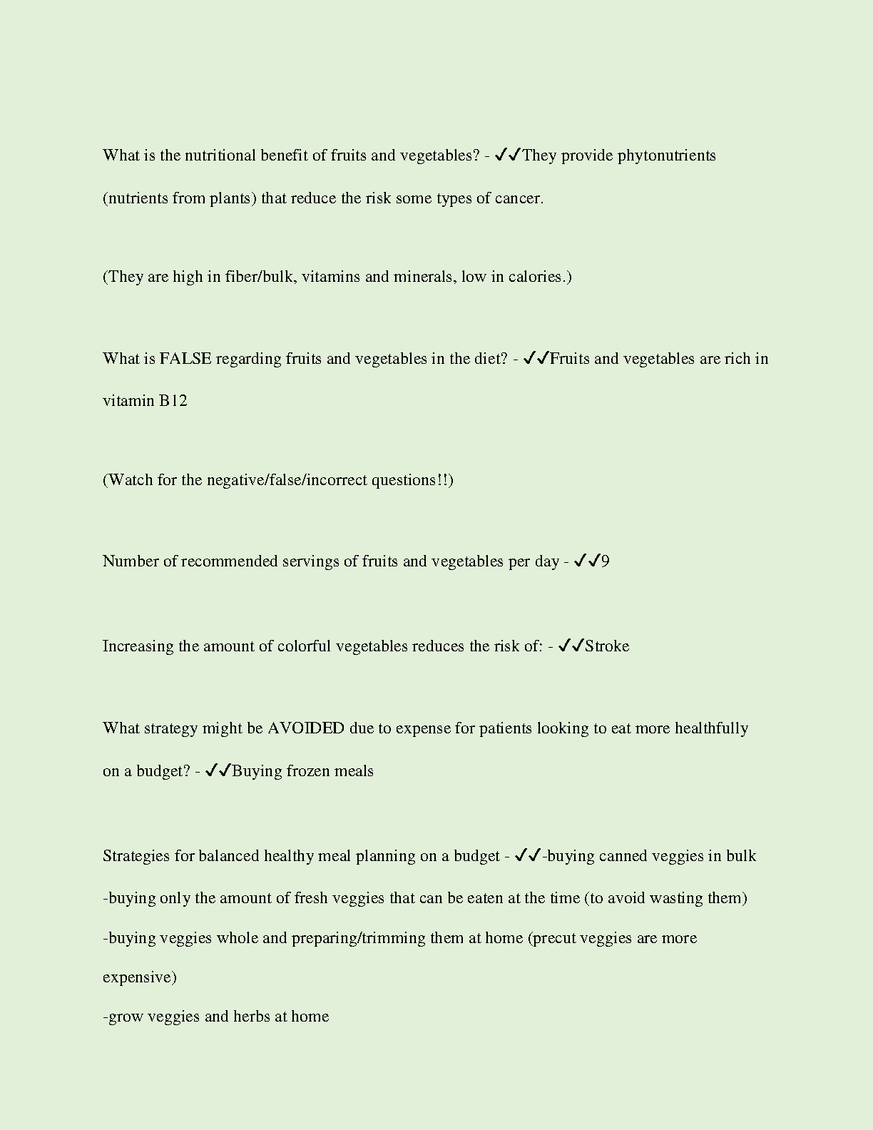 WGU C787 Nutrition Review: Exam Questions & Notes 2024 IMG-3