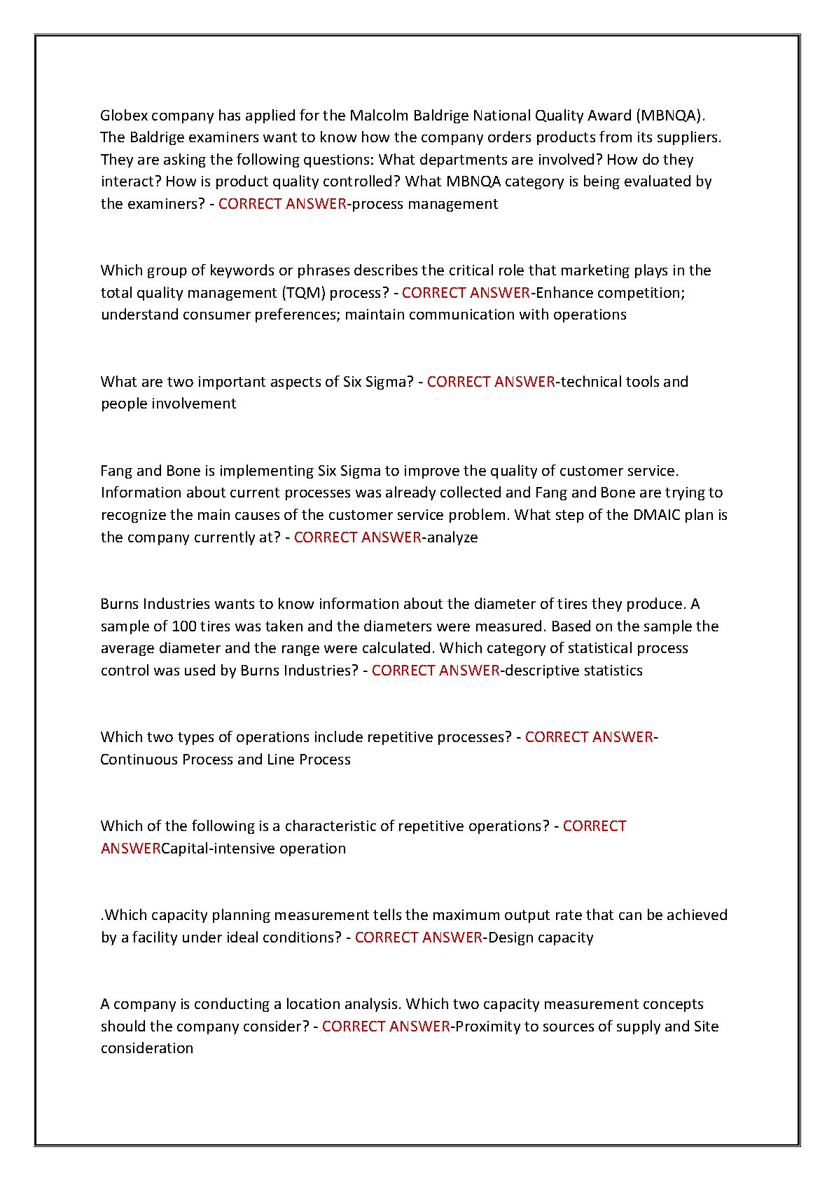 WGU C215 Ops Mgmt Test Bank 2026 - Heizer, Render & Munson