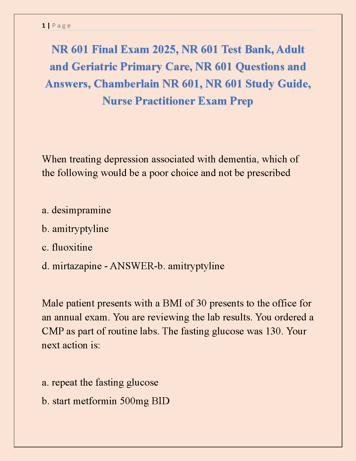 NR 601 Test Bank 2025 | Adult & Geriatric Nursing Exam Prep IMG-1