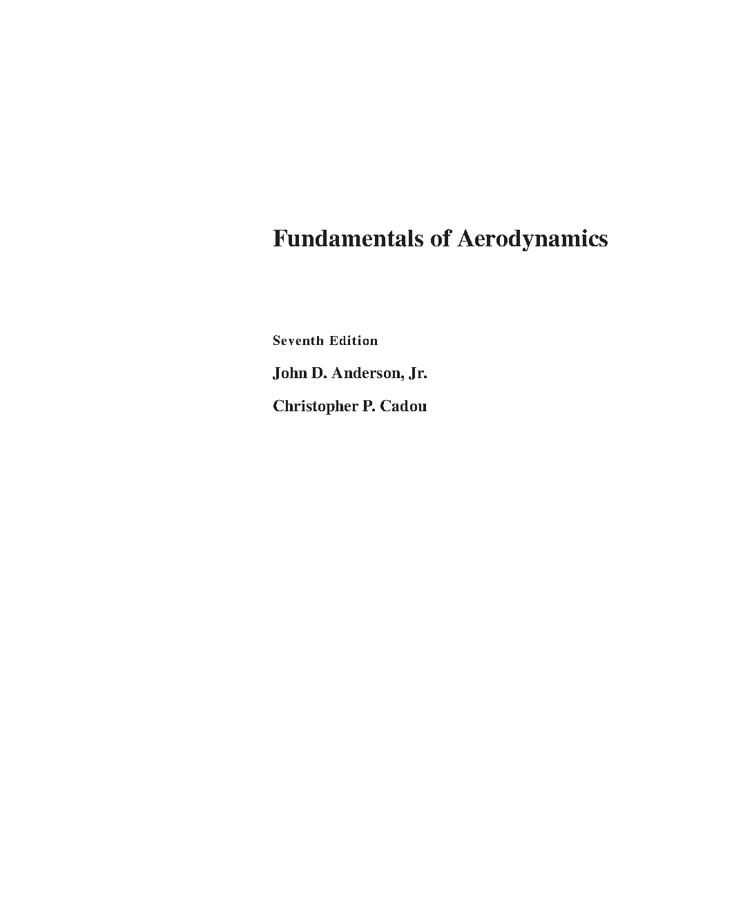 Aerodynamics Test Bank Solutions Anderson Cadou Ed 7