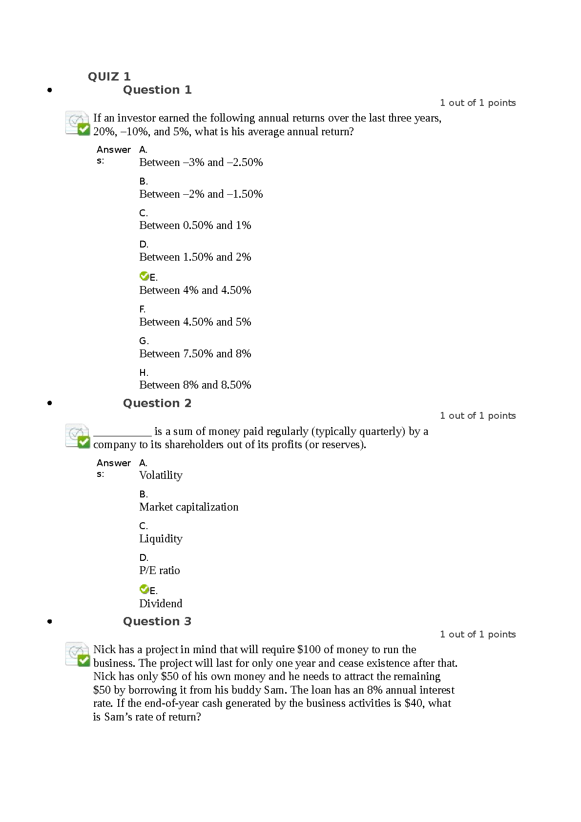 WGU C214 Financial Management Quiz 1 Test Bank