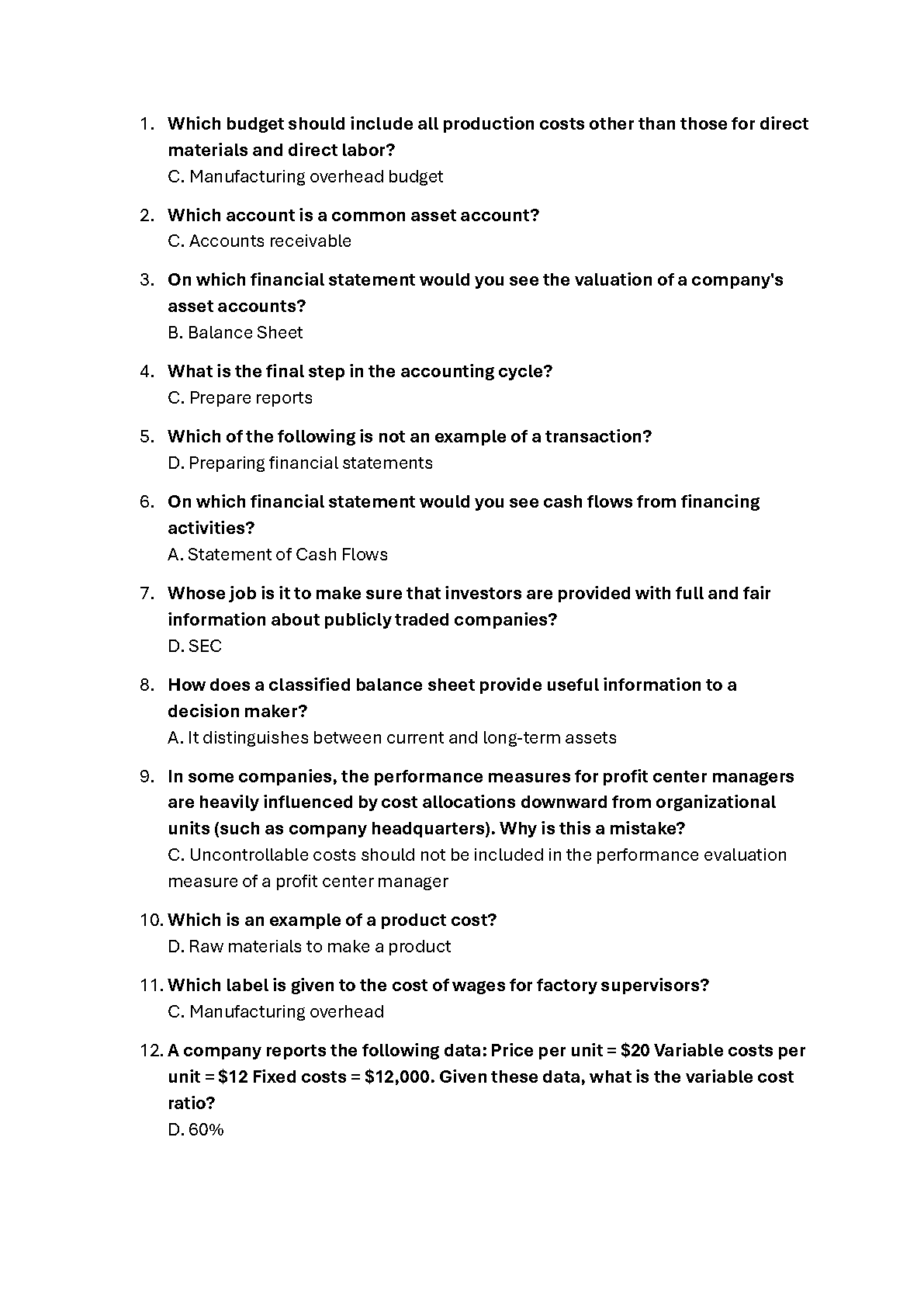 WGU D196 Test Bank 2024-2025: Exam Prep Questions