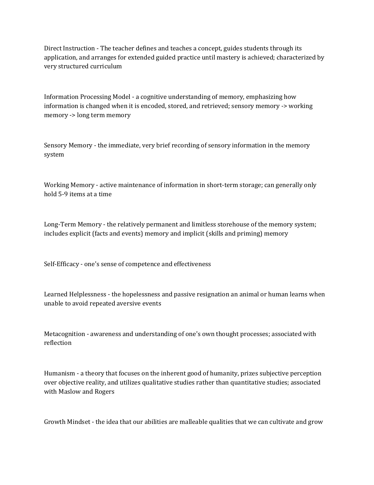 WGU D307 Educational Psychology Study Guide 2023-2024