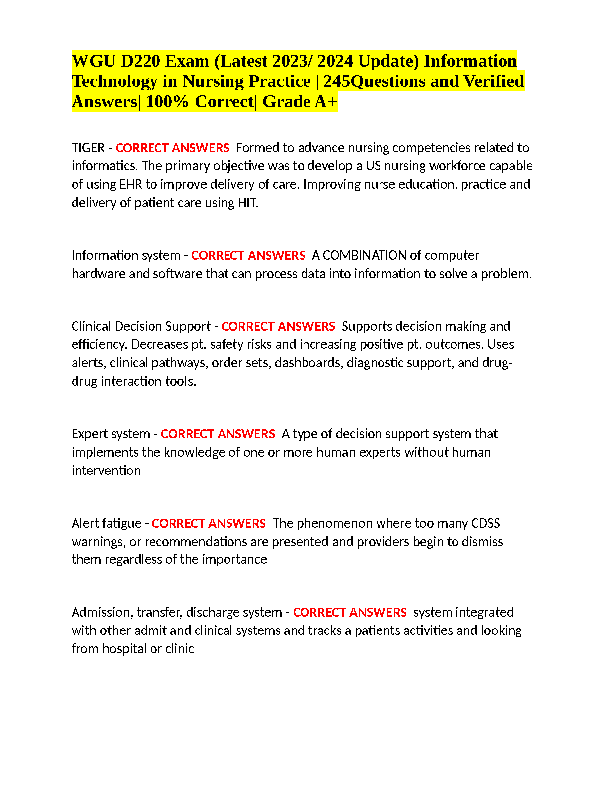 WGU D220 Info Tech Nursing Test Bank 2024 IMG-3