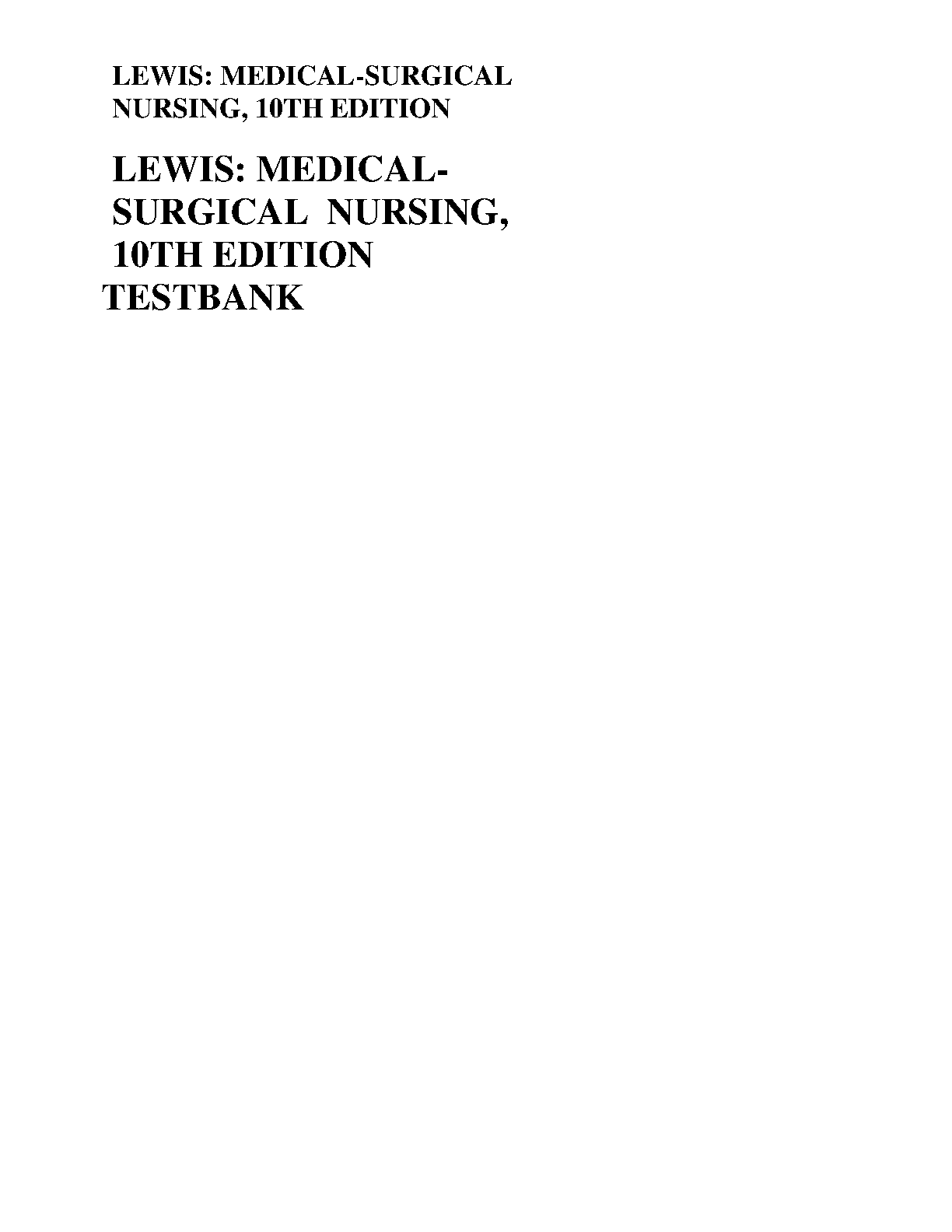 Medical-Surg Nursing Test Bank 10th Ed