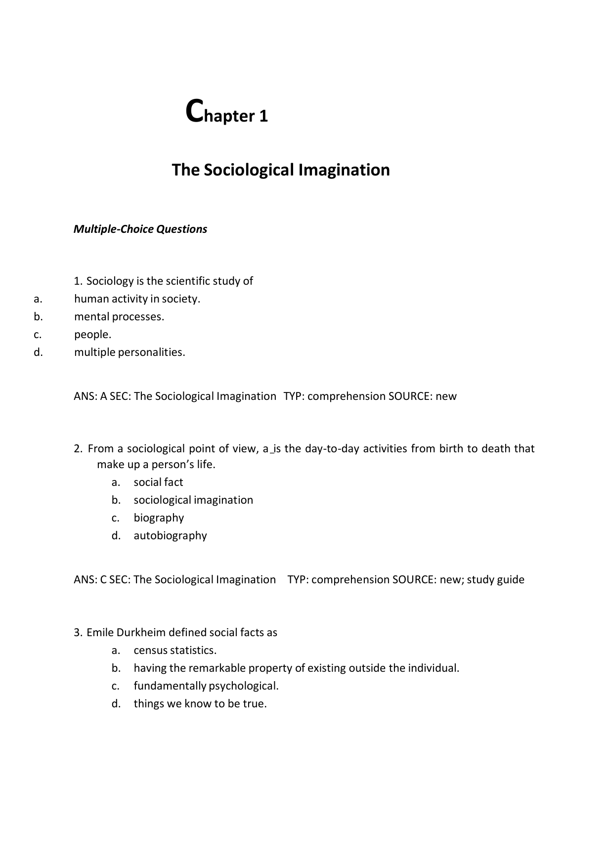 Sociology A Global Perspective 8th Edition Test Bank